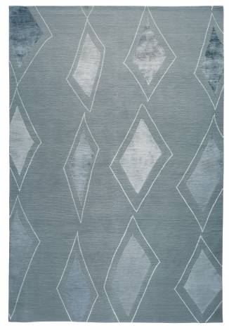 Judy Ross Hand-Knotted Custom Wool Cascade Rug powder blue/powder blue silk
